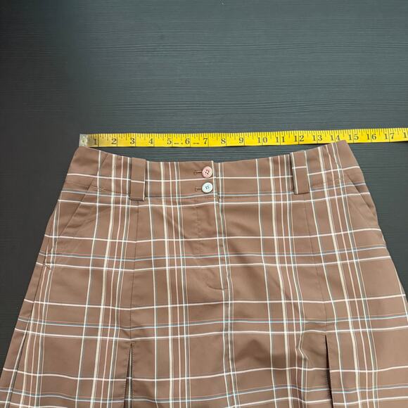 Nike Golf Women's Pleated Skirt and Skort Size 6P Plaid Brown Polyester Blend - Picture 8 of 11